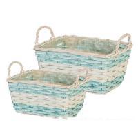 Набор кашпо плетеных (ива), 29х21хН16см, 22х15хН13см, 2 шт.