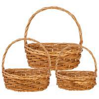 Набор корзин плетеных (ива), 40х30xH14/39см, 35х25xH13/35см, 28х21xH11/30см, (3 шт)