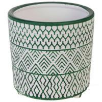 Кашпо с дизайном (керамика), D12,5xH12,5 см, в асс.