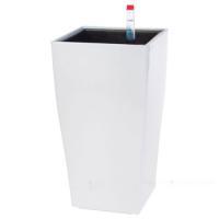 Кашпо PLANTA VITA "Conic Silk white" с автополивом (пластик), 14х14хH26 см