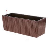 Кашпо PLANTA VITA "Balcony Twist espresso" с автополивом (пластик), 50х19хH19 см