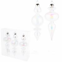 Набор елочных игрушек (стекло), 17см, 3 шт.