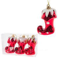 Набор елочных игрушек "Носок" (пластик), 4,5хН8см, 3шт.