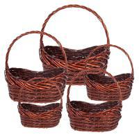 Набор корзин плетеных (ива), 48x38xH16/47см, 43х34xH15/42см, 37х29xH14/37см, 30х23xH12/32см, 22х15xH