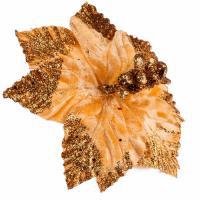 Цветок искусственный "Пуансеттия" (ткань), 20см