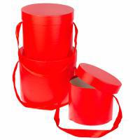 Набор коробок шляпных, D22,3хH19,5 см, D20хH17 см, D18,2хH14 см (3 шт)