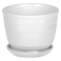 Горшок с поддоном "Волна" (керамика), D14xH11 см