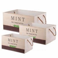 Набор кашпо с ручками (дерево), 30,5x21,5xH15 см, 27,5x18xH14 см, 19x19xH10-13 см (3шт)