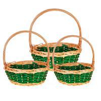 Набор корзин плетеных (ива), D38хН15/42см, D32хН14/37см, D26хН12/32см, 3 шт.
