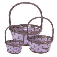 Набор корзин из ивы "Круглые", 3 шт, D 33/27/21 см