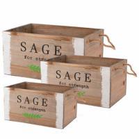 Набор кашпо с ручками (дерево), 30,5x21,5xH15 см, 27,5x18xH14 см, 19x19xH10-13 см (3шт)