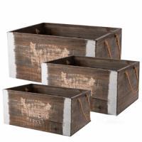 Набор кашпо с ручками (дерево), 30,5x21,5xH15 см, 27,5x18xH14 см, 19x19xH10-13 см (3шт)