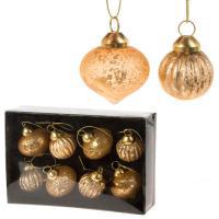 Набор елочных игрушек "Шар, луковка" (стекло), D3см, 6 шт.