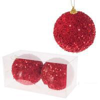 Набор елочных игрушек "Шар" (пена), D10см, 2шт.