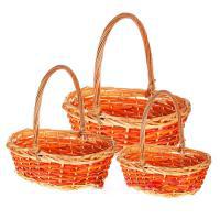 Набор корзин плетеных (ива), 40х32хН13/36см, 33х26хН12/32см, 28х21хН10/27см, 3 шт.