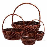 Набор корзин плетеных (ива), D50xH18/50см, D45xH16/45см, D38xH14/40см, D32xH12/35см, 4шт.