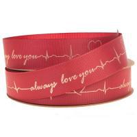 Лента тканная "Сердцебиение", 25 ммх50 ярд