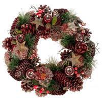 Венок с шишками, D34см