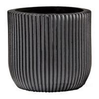 Кашпо Capi Nature Groove Egg Planter Groove III Black, D15xН14см