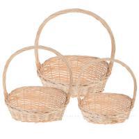 Набор корзин плетеных (ива), 44х34хН10/44см, 38х29хН9/39см, 32х24хН8/34см, 3 шт.