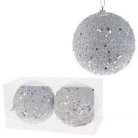 Набор елочных игрушек "Шар" (пена), D10см, 2шт.