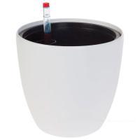 Кашпо PLANTA VITA "Round Matt white" с автополивом (пластик), D18xH17,5 см