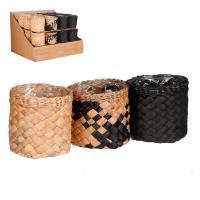 Кашпо плетеное (водный гиацинг), D13xH13 см, в асс.