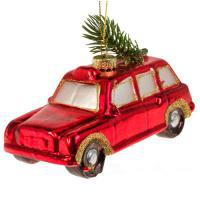 Елочная игрушка "Машина" (стекло), 12х5,5хН7,5см