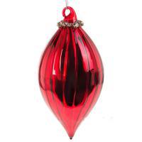 Елочная игрушка "Олива" (стекло), D8хН16см