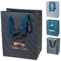 Набор пакетов подарочных "For men", 26x12,5xH32 см (12шт), в асс.