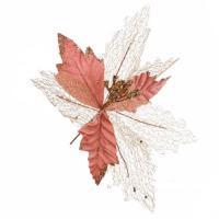 Цветок искусственный "Пуансеттия" (ткань), 15см