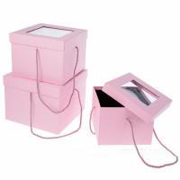 Набор подарочных коробок с окном, 19x19xH14 см, 21x21xH16 см, 24x24xH18 см (3шт)