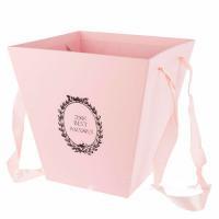 Коробка-кашпо "Трапеция/Принт" с ручкой, 25x25xH25 см