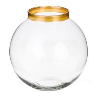 Ваза "Токио-1 Золотое кольцо" (стекло), D19xH19 см