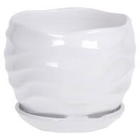 Горшок с поддоном "Волна" (керамика), D14xH10,5 см