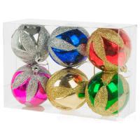 Набор елочных украшений "Шар" (пластик), D6см, 6шт.