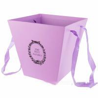 Коробка-кашпо "Трапеция/Принт" с ручкой, 25x25xH25 см