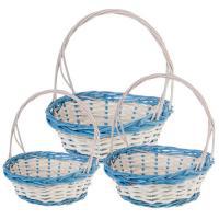 Набор корзин плетеных (ива), 47х39xH15/41см, 39х33хН13/36см, 33х27xH12/32см, 3шт.