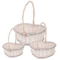 Набор корзин плетеных (ива), 33х33xH12/37см, 29х29xH11/32см, 25х25хН9/27см, 3шт.