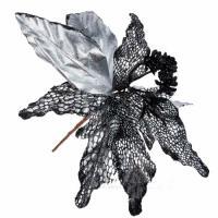 Цветок искусственный "Пуансеттия" (ткань), 20см