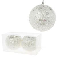 Набор елочных игрушек "Шар" (пластик), D10см, 2шт.