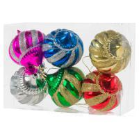Набор елочных украшений "Шар" (пластик), D8см, 6шт.