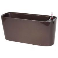 Кашпо PLANTA VITA "Oval Silk espresso" с автополивом (пластик), 40х18хH18 см