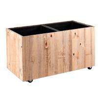 Кашпо Marrone Box Dark Flame Wood With Wheels, 84х43,4хH43см