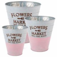 Набор кашпо (металл), D17xH18 см, D14,5xH16 см, D12xH14 см (3шт)