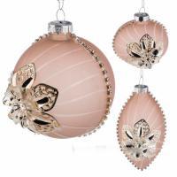 Елочная игрушка "Шар, олива, луковка" (стекло), D8см, в асс.