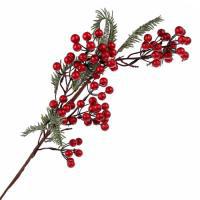 Ветка ягодная искусственная (пластик), 72см