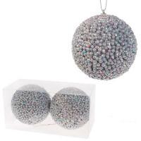 Набор елочных игрушек "Шар" (пена), D10см, 2шт.