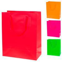 Набор пакетов подарочных однотонных, 26x13xH32 см (12шт), в асс.