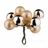 Набор елочных игрушек "Шарики на проволоке" (стекло), D2 см, (10шт.)